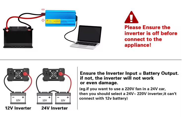 Инвертор IPOWER 12 - 220 В 1000 Вт приминения1